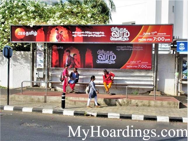 Hoardings Advertising Agency, BQS Advertising rates at Egmore, Taj Connemara Bus stop Chennai TN